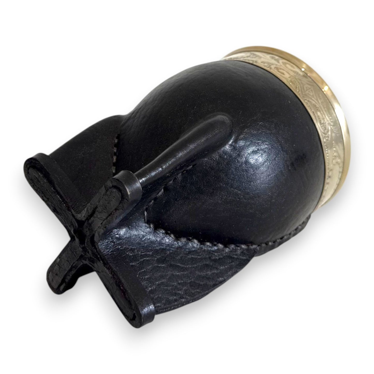 Mate Imperial in Cuoio Nero con Virola decorata in Alpaca | Standard