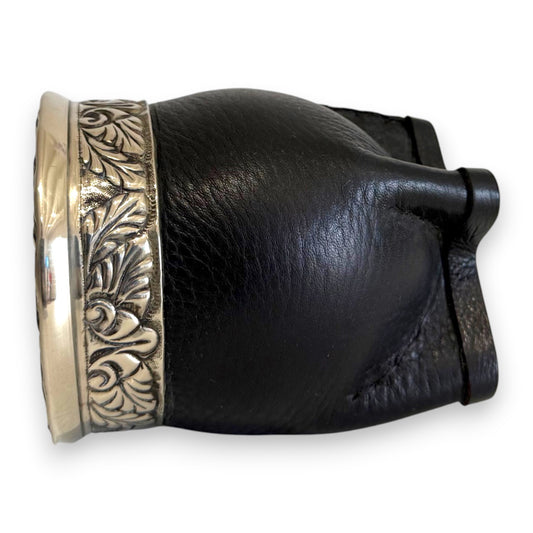 Mate Imperial Nero in Cuoio con Virola decorata | Luxury