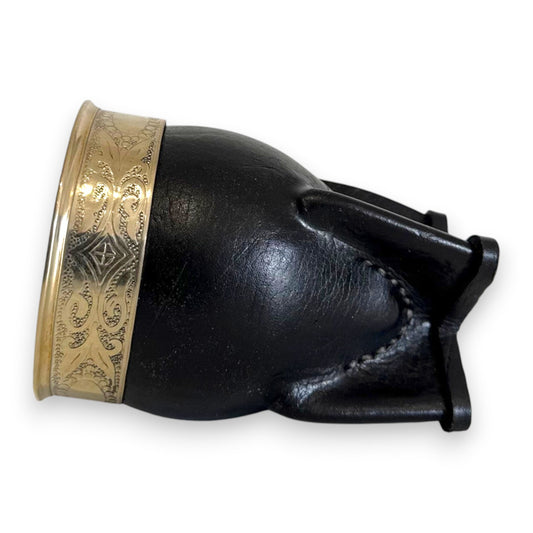 Mate Imperial in Cuoio Nero con Virola decorata in Alpaca | Standard