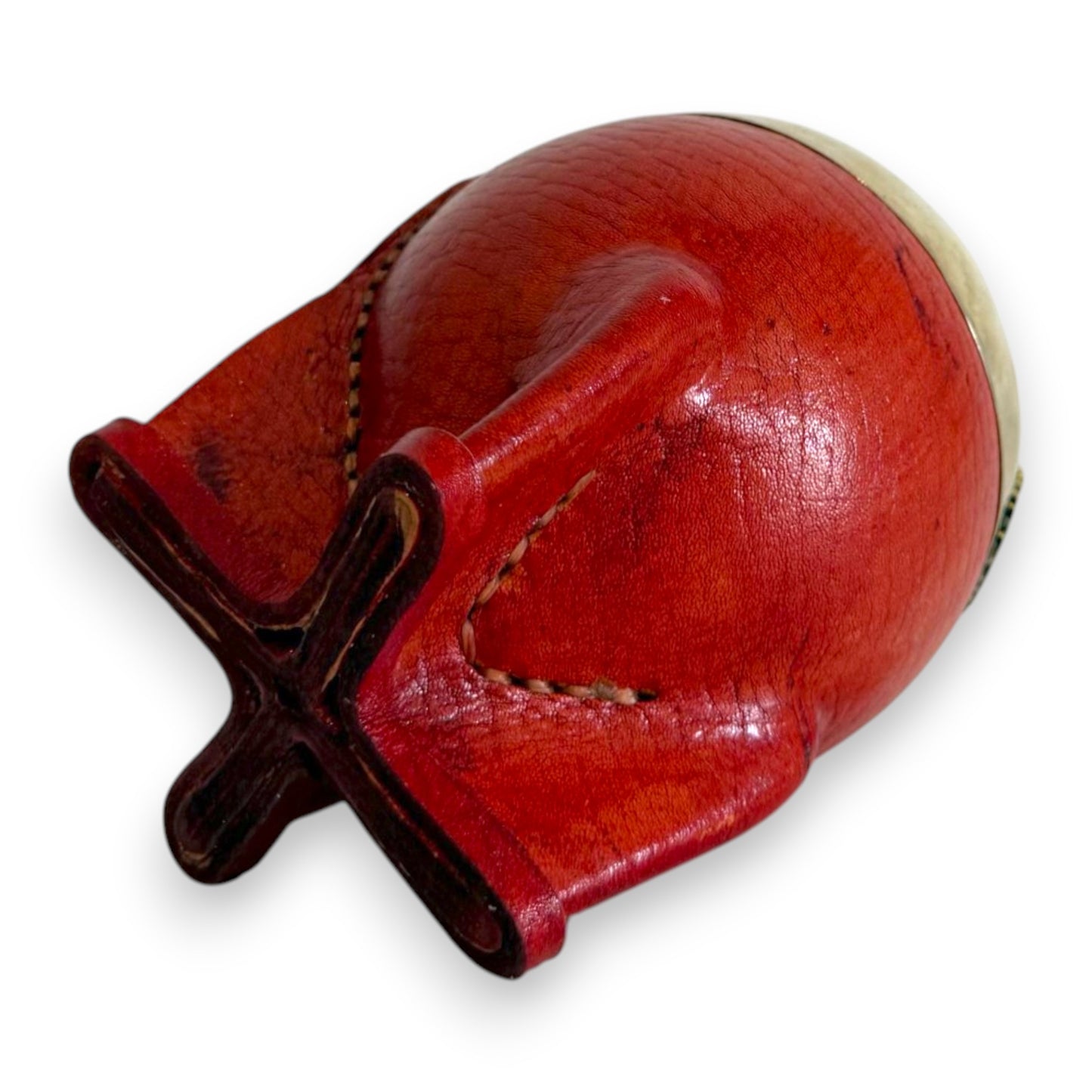 Mate Torpedo in Cuoio "Sol de Mayo" Rosso e Virola Alpaca | Standard