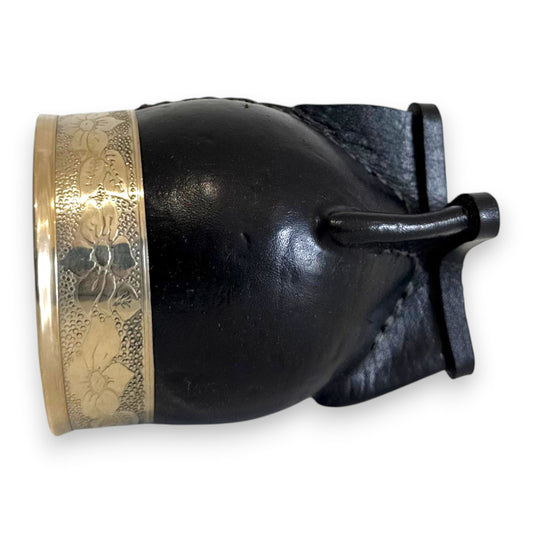 Mate Imperial in Cuoio Nero con Virola decorata in Alpaca | Standard
