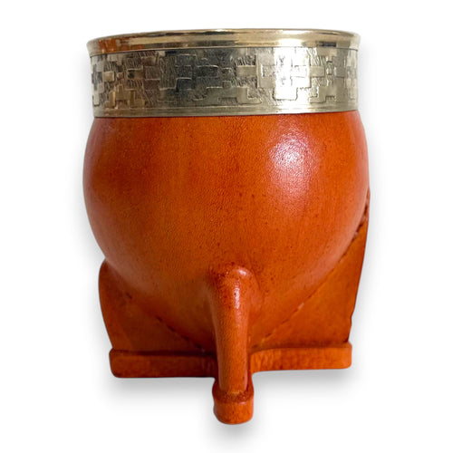 Mate Imperial in Cuoio Bronzo con Virola decorata in Alpaca | Standard