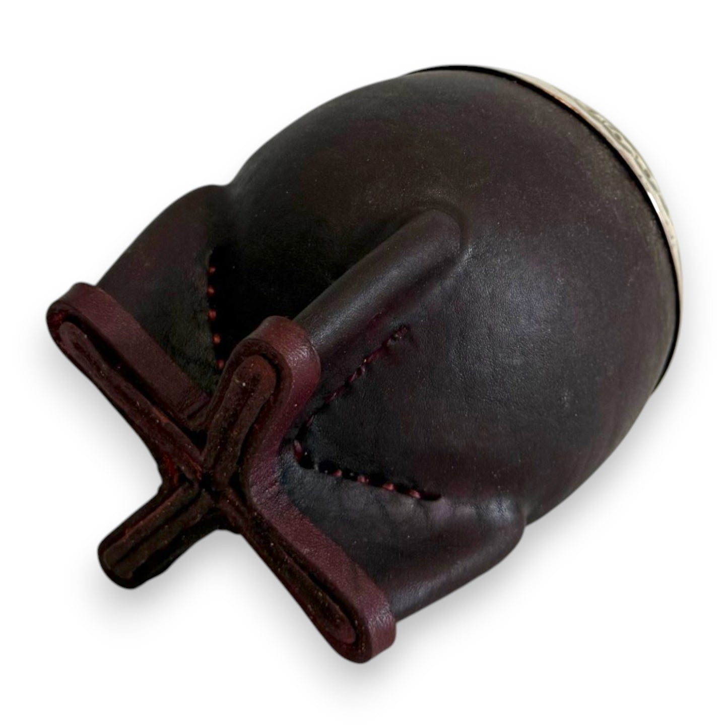 Mate Torpedo in Cuoio Nero e Virola Alpaca | Standard