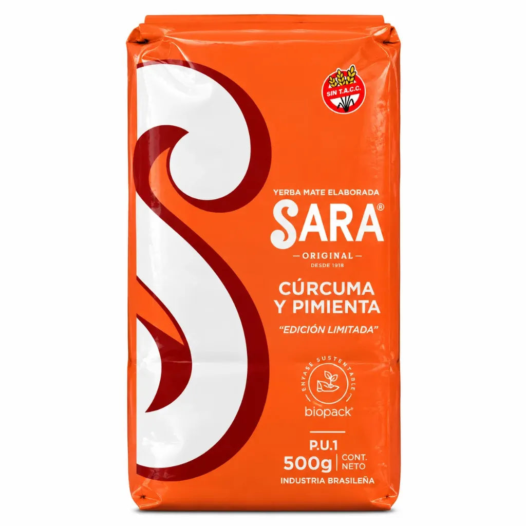 Yerba Mate SARA - CURCUMA Y PIMIENTA 1/2 Kg.
