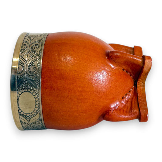 Mate Imperial in Cuoio Bronzo con Virola decorata in Alpaca | Standard