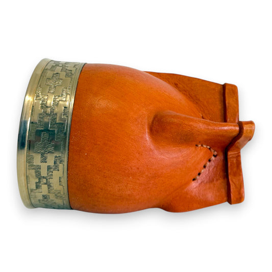 Mate Imperial in Cuoio Bronzo con Virola decorata in Alpaca | Standard
