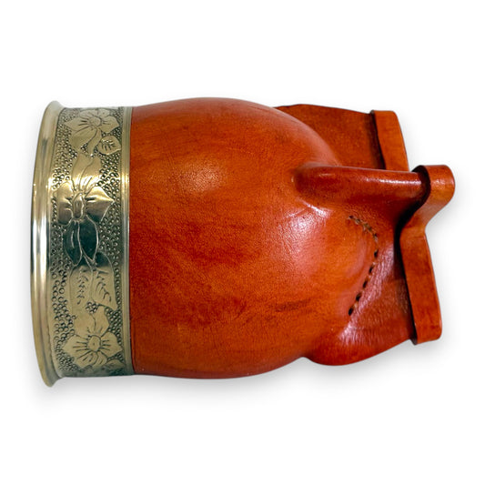 Mate Imperial in Cuoio Bronzo con Virola decorata in Alpaca | Standard