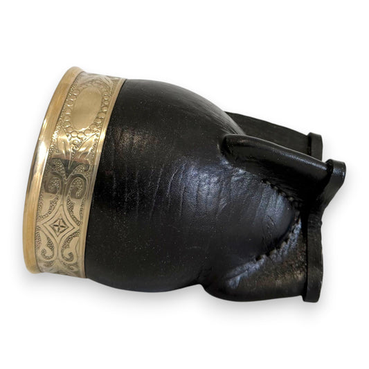 Mate Imperial in Cuoio Nero con Virola decorata in Alpaca | Standard