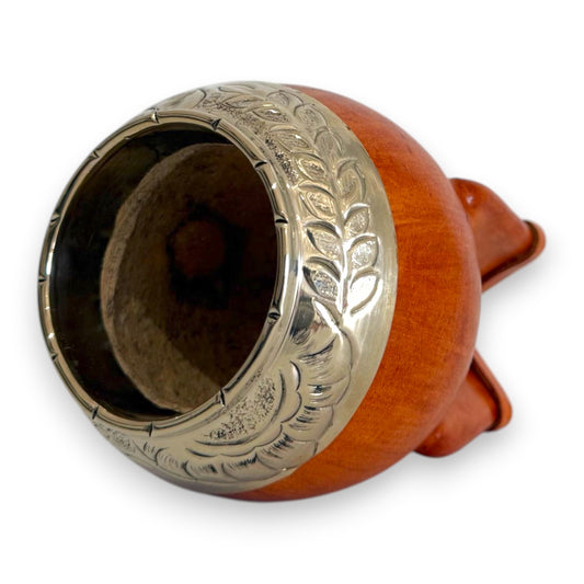 Mate Torpedo in Cuoio Bronzo e Virola Alpaca | Standard