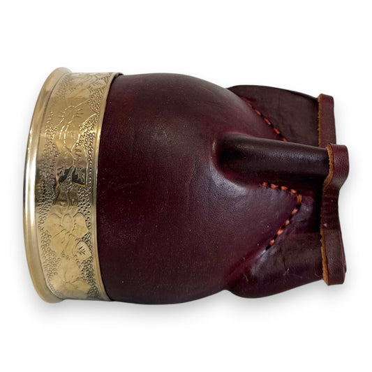 Mate Imperial in Cuoio Marrone con Virola decorata in Alpaca | Standard