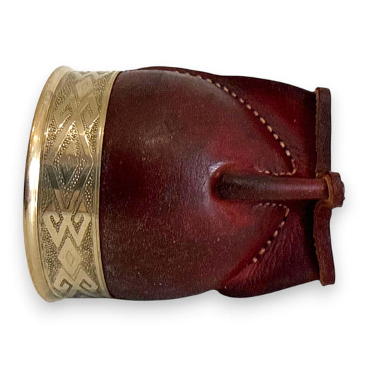 Mate Imperial in Cuoio Marrone con Virola decorata in Alpaca | Standard