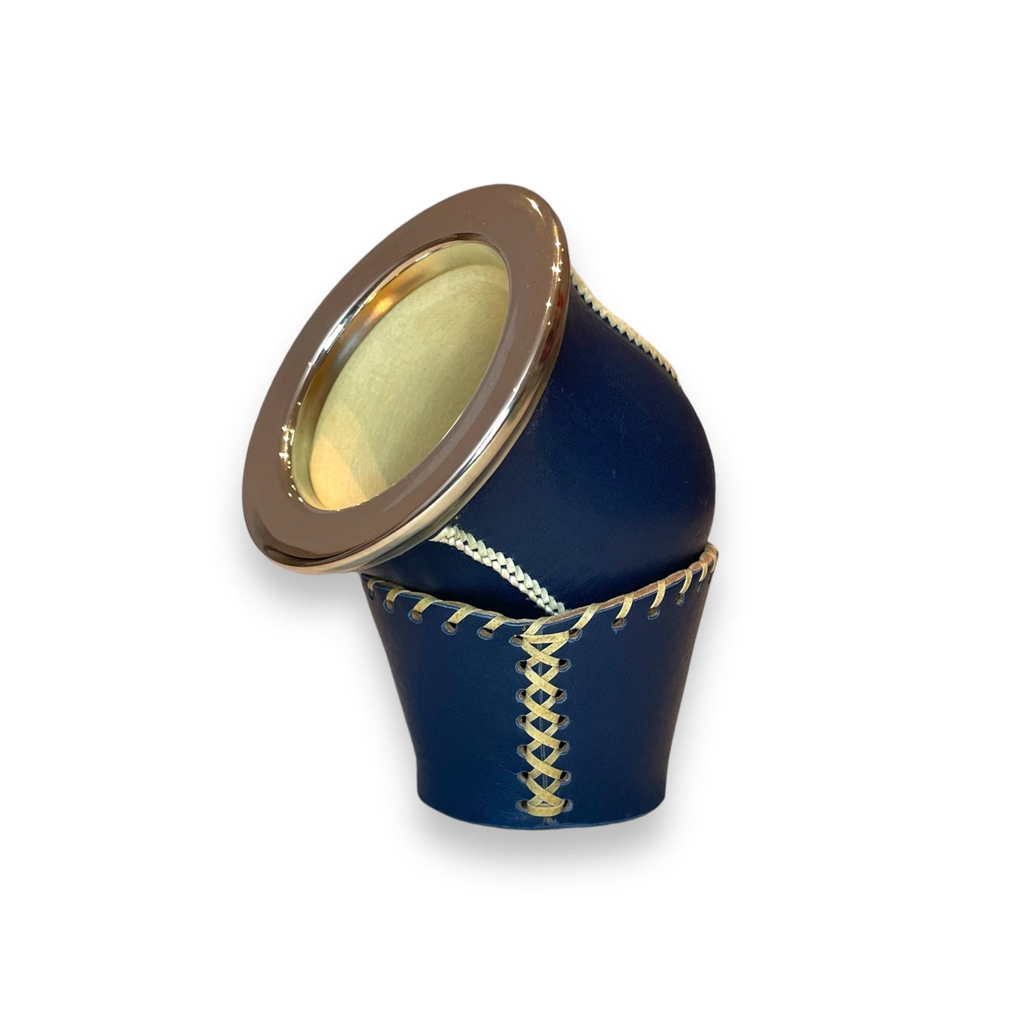 Mate Camionero Light brown with reinforced base and Virola worked in Alpaca | Premium