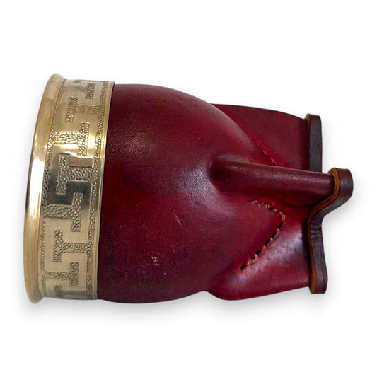 Mate Imperial in Cuoio Marrone con Virola decorata in Alpaca | Standard