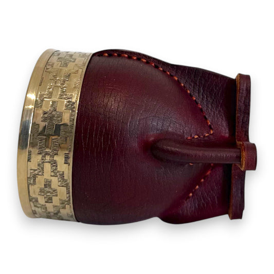 Mate Imperial in Cuoio Marrone con Virola decorata in Alpaca | Standard