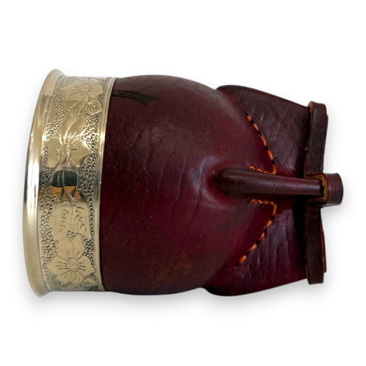 Mate Imperial in Cuoio Marrone con Virola decorata in Alpaca | Standard