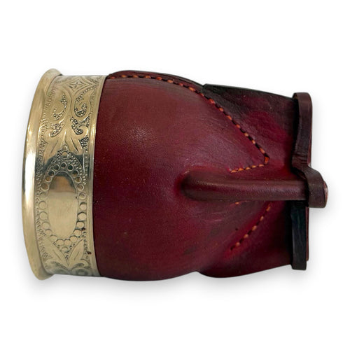 Mate Imperial in Cuoio Marrone con Virola decorata in Alpaca | Standard