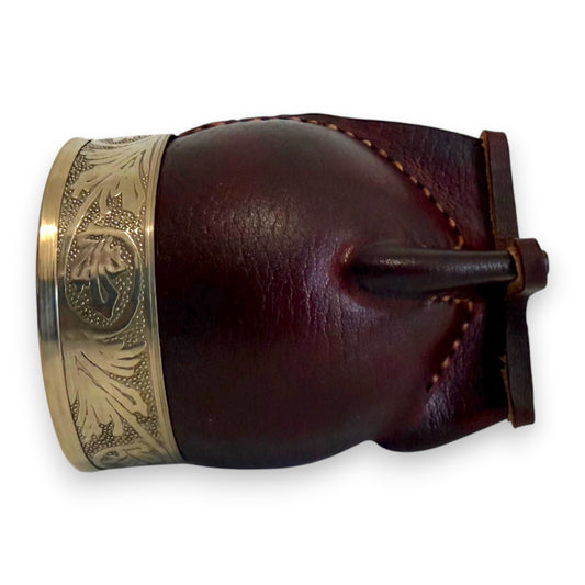 Mate Imperial in Cuoio Marrone con Virola decorata in Alpaca | Standard