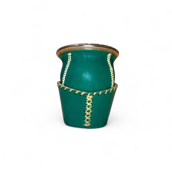 Mate Camionero Verde con “Posa” e Fleje Alpaca| Elitè