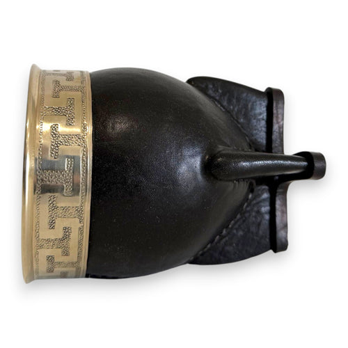 Mate Imperial in Cuoio Nero con Virola decorata in Alpaca | Standard