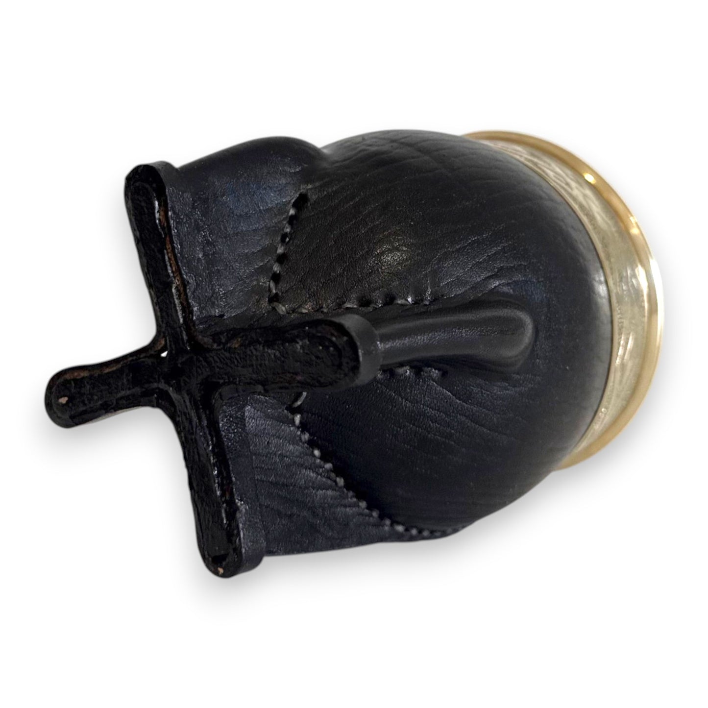 Mate Imperial in Cuoio Nero con Virola decorata in Alpaca | Standard