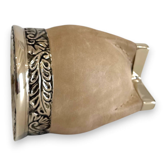 Mate Imperial Panna in Cuoio con base, Virola decorata | Luxury