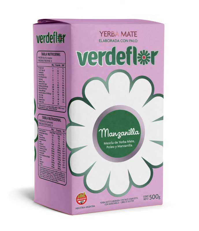 Yerba Mate VERDEFLOR - MANZANILLA 1/2 Kg.