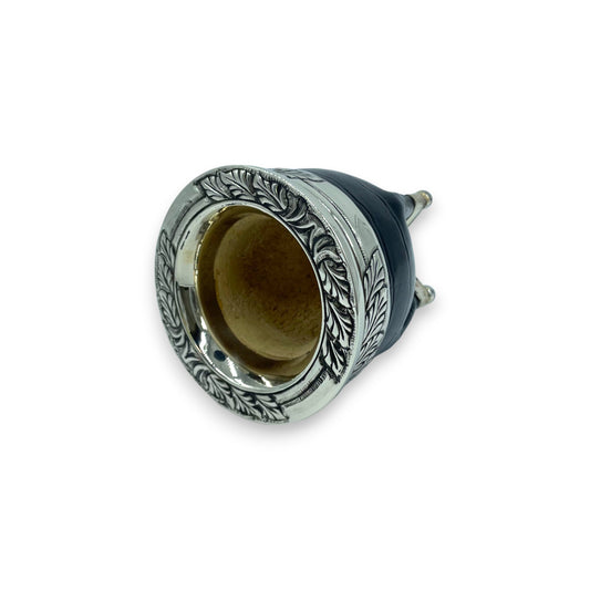 Imperial Cuero Croco Negro con Base, Fleje y Virola de Alpaca Cincelada por ORFEBRE