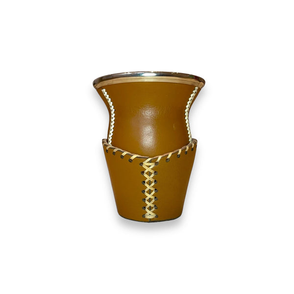 Mate Camionero Marrone con “Posa” e Fleje Alpaca| Elitè