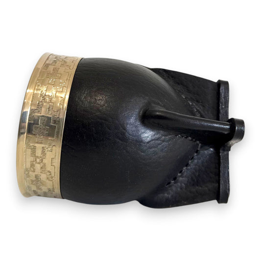Mate Imperial in Cuoio Nero con Virola decorata in Alpaca | Standard