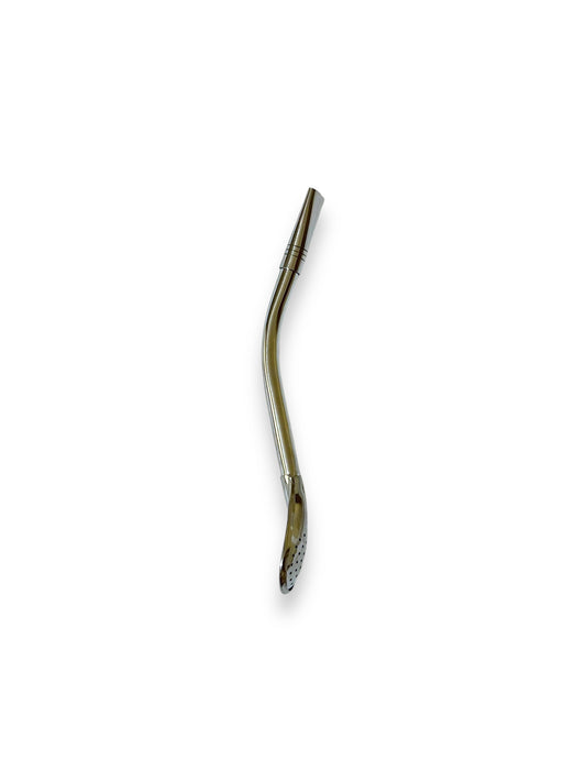 Bombilla "Boquilla Corta Curva" in Acciaio 16 Cm.