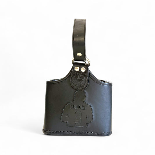 Matera a Cesta “Milan” in cuoio Nero con Cuciture Premium