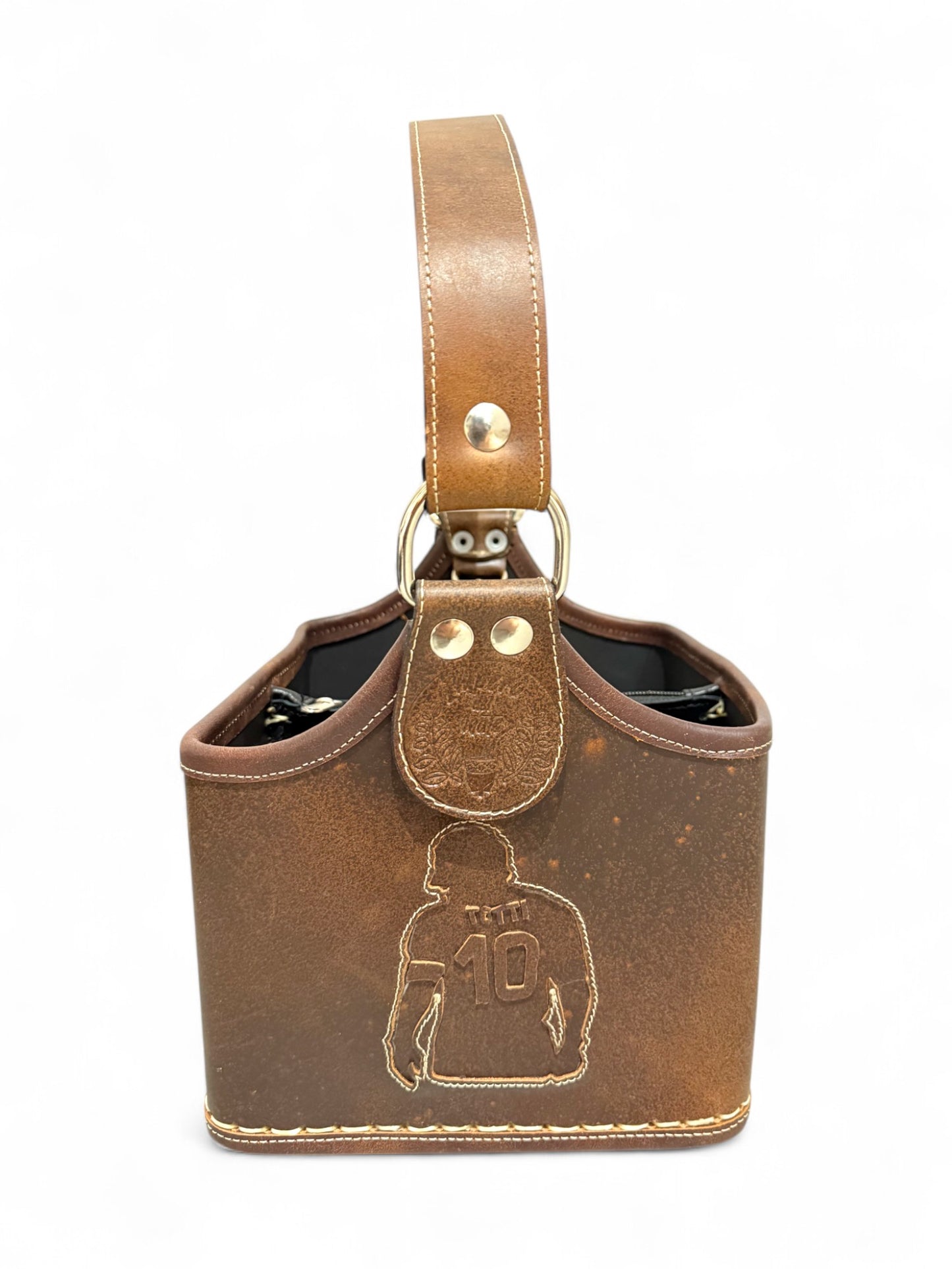 Matera a Cesta “Roma” in cuoio Marrone con Cuciture Premium