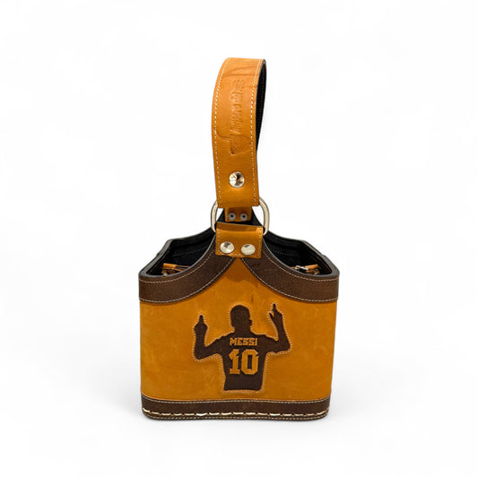 Matera a Cesta "AFA" in cuoio Marrone con Cuciture Premium