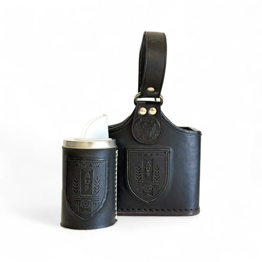 Matera a Cesta "URUGUAY" in cuoio Nero con Cuciture Premium