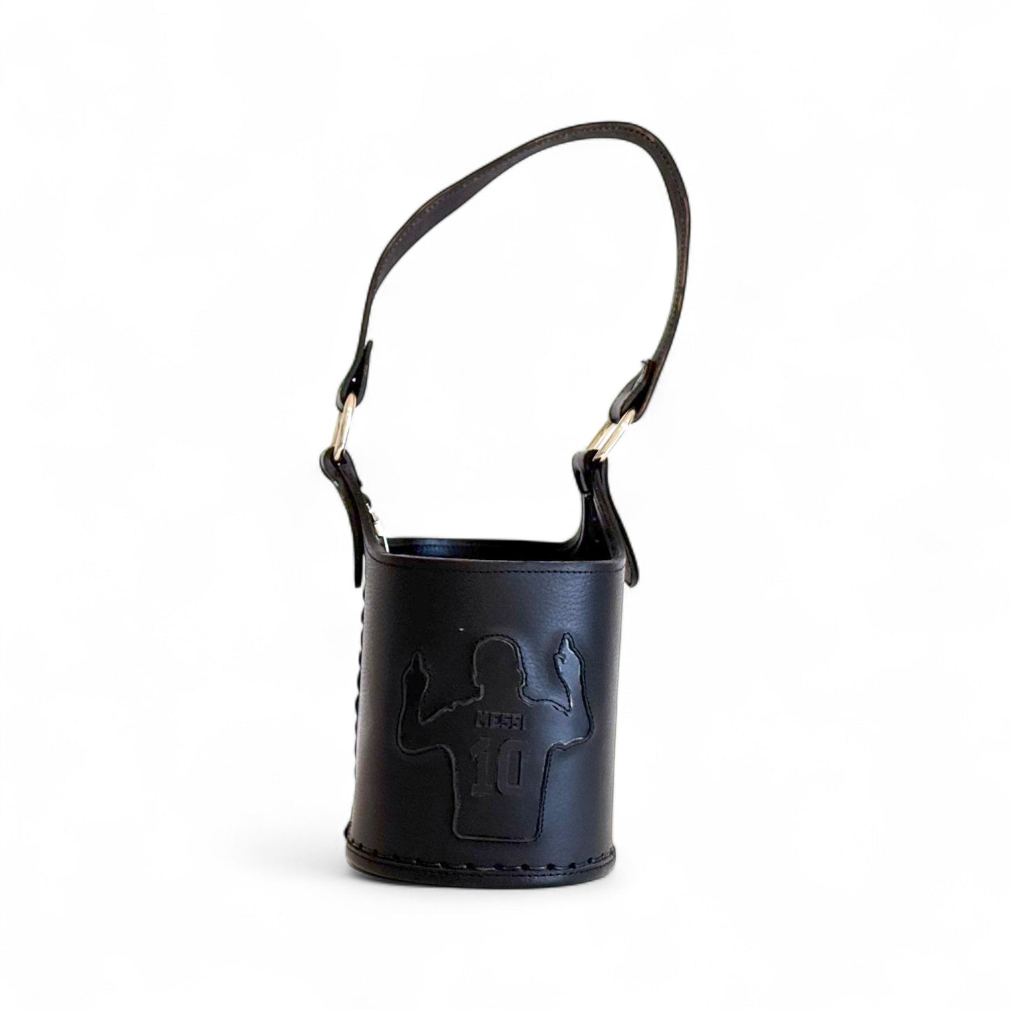 Matera a Cesta "Messi" in cuoio Nero