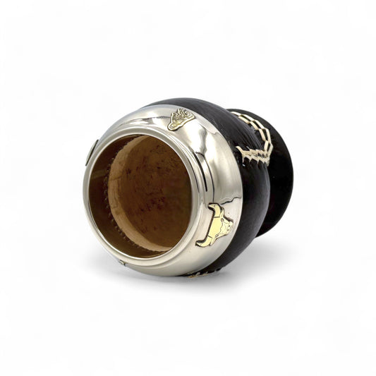 Mate Torpedo Nero “Jordan” con Fleje decorato Alpaca | Premium