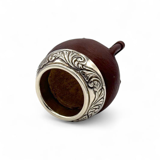 Mate Torpedo Marrone con Fleje decorato Alpaca | Premium