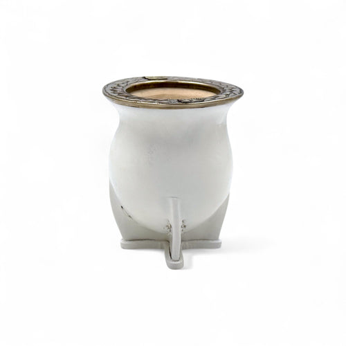 Mate Camionero Bianco con Virola Alpaca | Standard