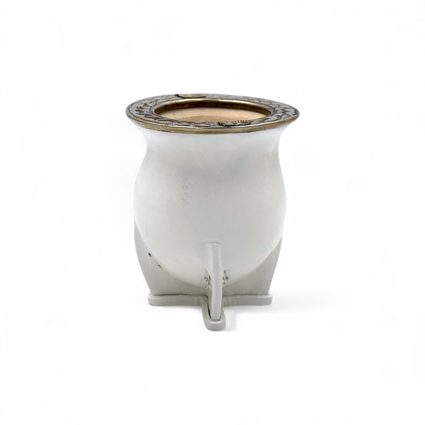 Mate Camionero Bianco con Virola Alpaca | Standard