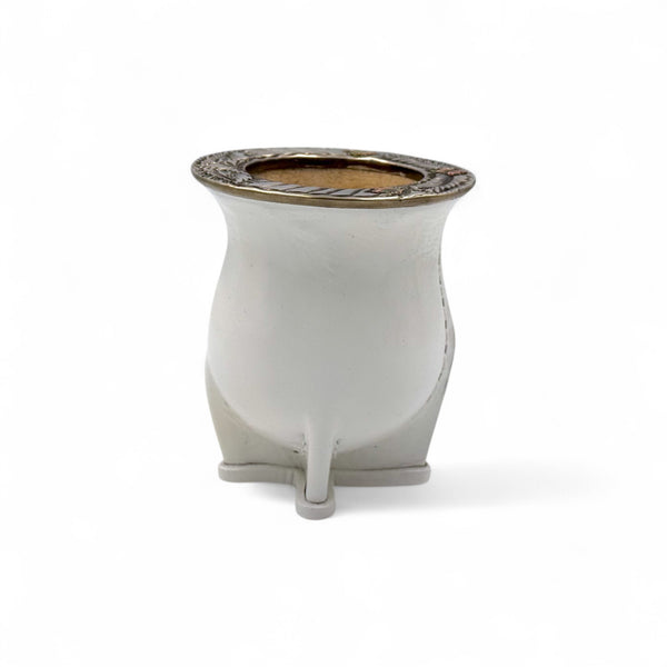 Mate Camionero Bianco con Virola Alpaca | Standard