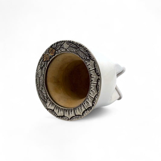 Mate Camionero Bianco con Virola Alpaca | Standard