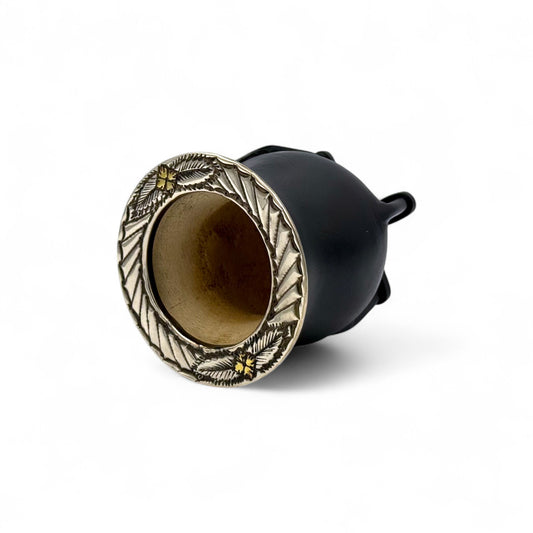 Mate Camionero Nero con Virola Alpaca | Standard