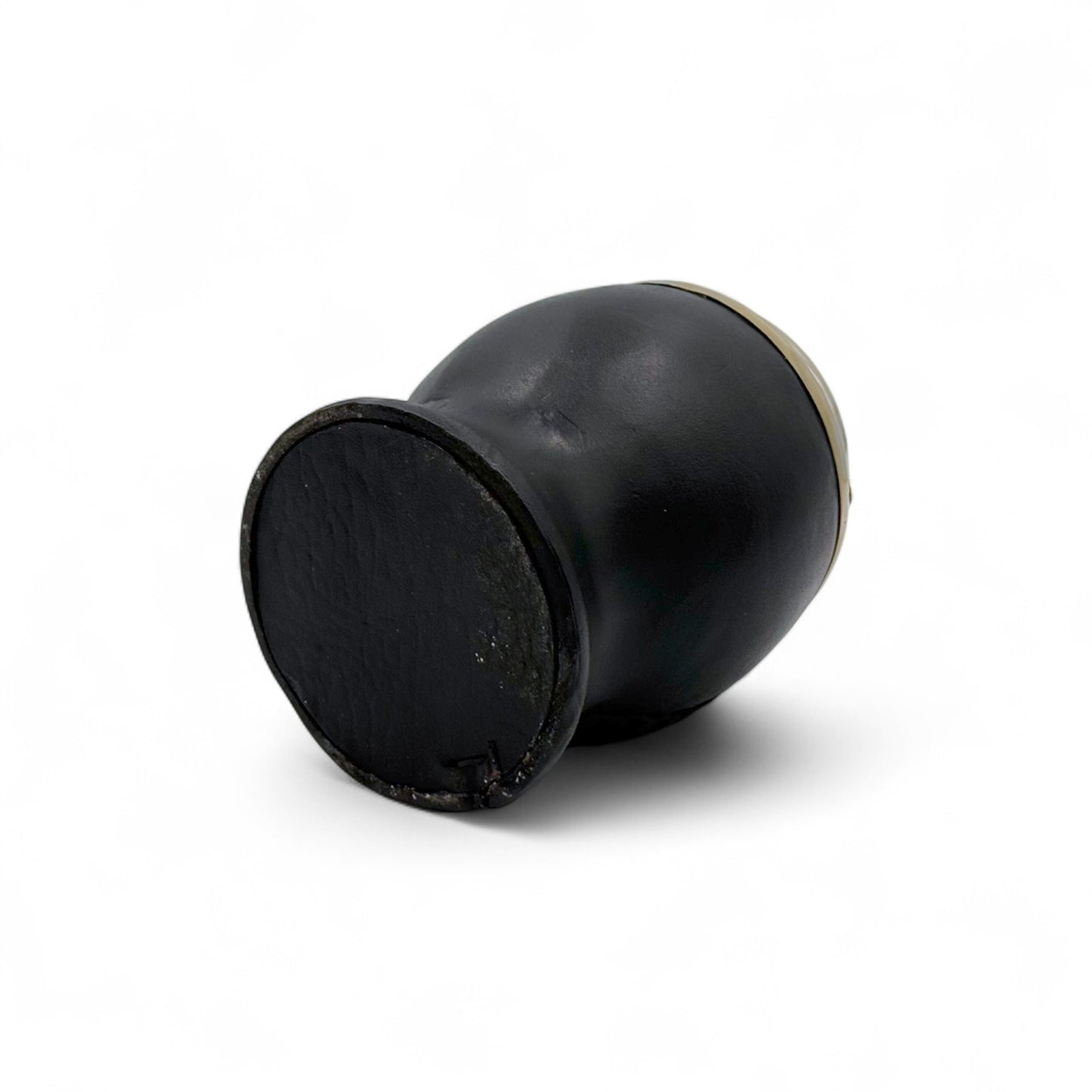 Mate Torpedo Nero a "Copa" con Fleje Alpaca Lavorato | Elitè