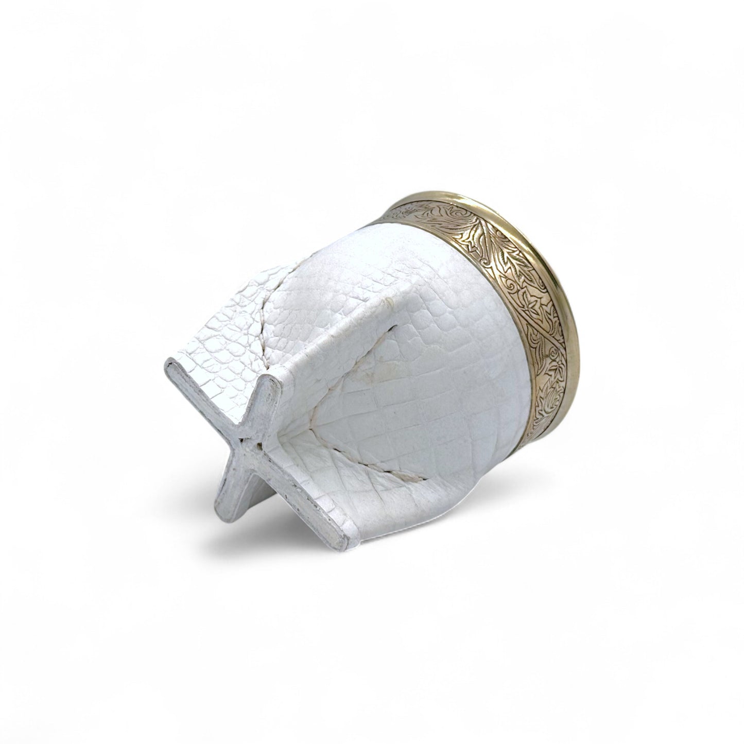 Mate Imperial Bianco "Cuoio Crocco" e Virola Alpaca | Elitè