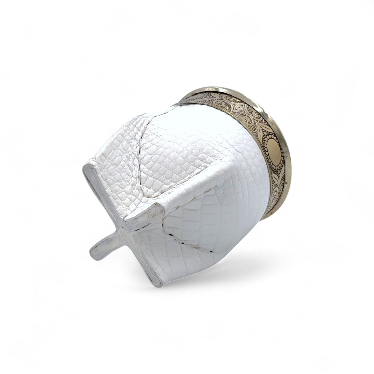 Mate Imperial Bianco "Cuoio Crocco" e Virola Alpaca | Elitè