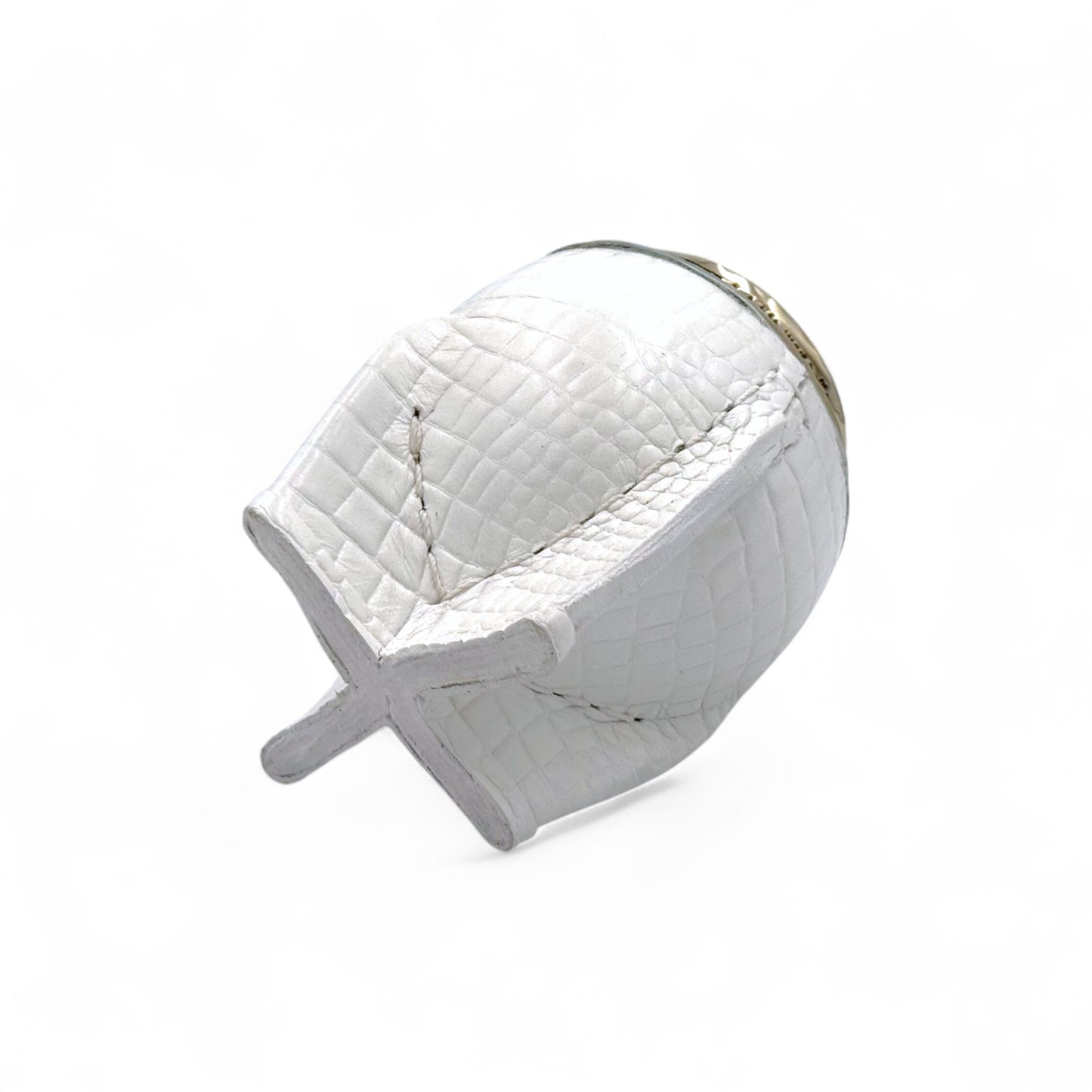 Mate Torpedo Bianco con Fleje Alpaca Lavorato | Elitè