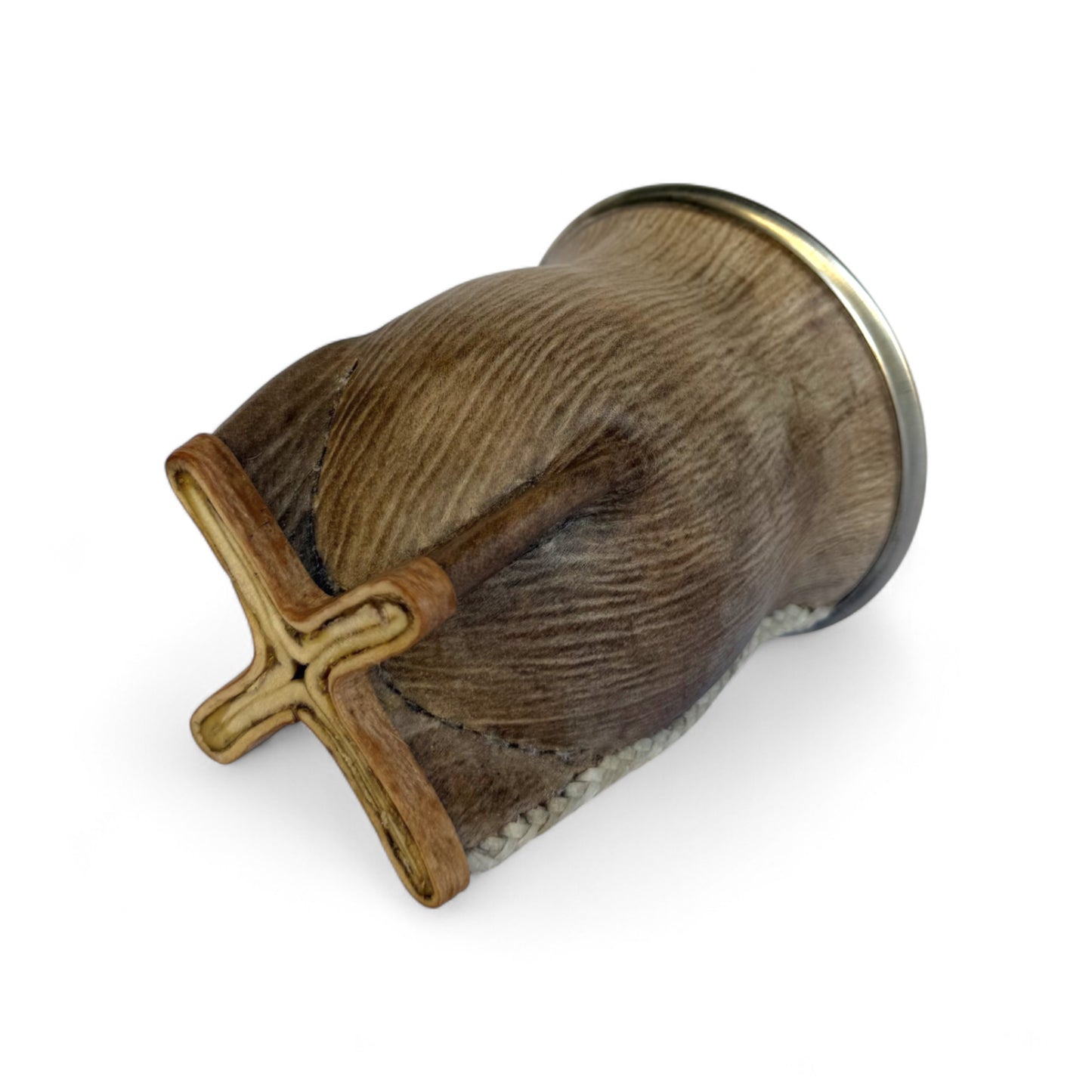 Mate Camionero Cuoio Crudo con Virola Alpaca | Standard