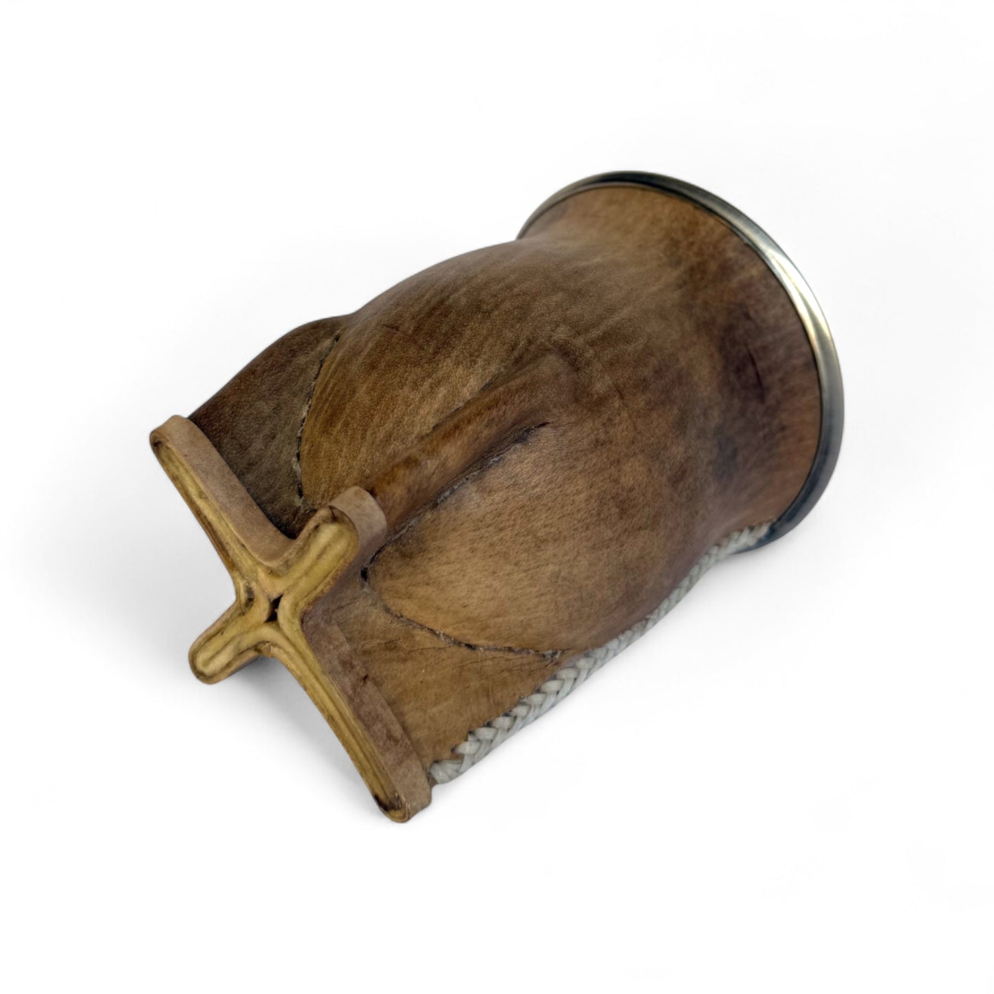Mate Camionero Cuoio Crudo con Virola Alpaca | Standard