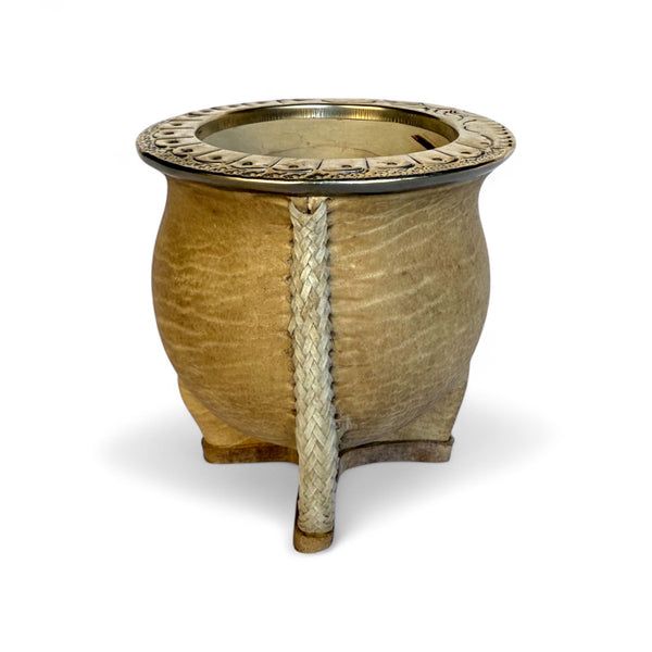 Mate Camionero Cuoio Crudo con Virola Alpaca | Standard