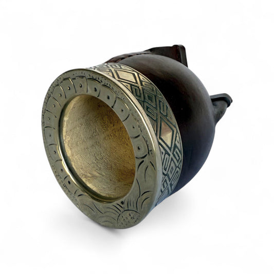 Imperial Negro con Base, Fleje y Virola de Alpaca Cincelada por ORFEBRE